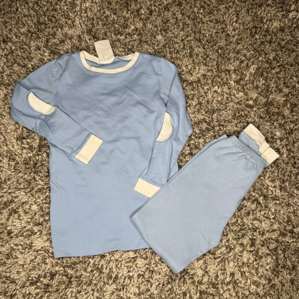 Bella Bliss Pajamas Kids Size 10 Blue Cotton Long Sleeve Elbow Patch PJs S039S